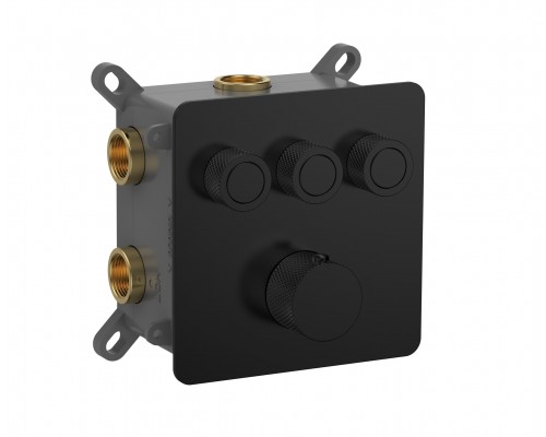 AQM8812MB Встр. термостат на 3 п. с регулировкой напора в комп. с внутр. частью, черный матовый AQM8812MB