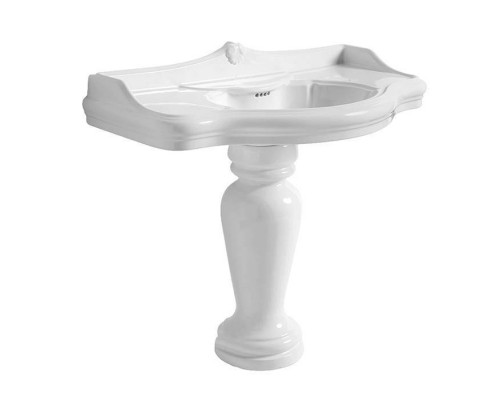 Azzurra Jubilaeum Раковина со спинкой 110x62 см, 3 отв., цвет: Bianco lucido. JULP1106200TBI (JUB200/110T bi)*3