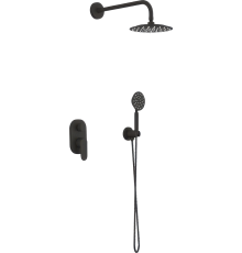 Душевой комплект Melodia della vita Diletto Tondo MSC00110bk С ВНУТРЕННЕЙ ЧАСТЬЮ, черный