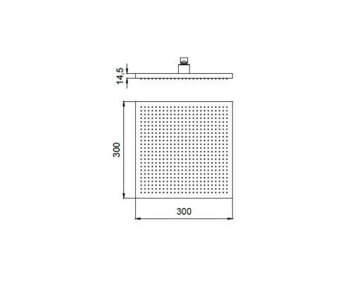 Almar Velvet Rain Верхний душ 30х30см., настенный/потолочный, 1 режим, цвет: чёрный матовый. E044278.MB