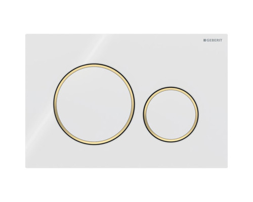 Geberit Sigma20 Клавиша для двойного смыва, круглая, цвет: белый/позолота. 115.882.KK.1