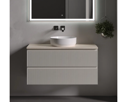 Тумба под раковину Sancos Snob R 100 со столешницей, beige soft, бежевая