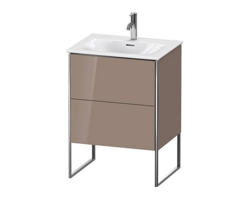 Duravit XSquare Тумба с раковиной 61х59.2x47.8см., напольная, 2 яшика, встроенные ножки с регулировкой по высоте, цвет: Cappuccino HG. XS452208686,  23446300001