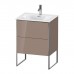 Duravit XSquare Тумба с раковиной 61х59.2x47.8см., напольная, 2 яшика, встроенные ножки с регулировкой по высоте, цвет: Cappuccino HG. XS452208686,  23446300001