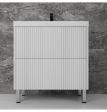 Тумба с раковиной Style Line Стокгольм 80 напольная, белый рифленый софт
