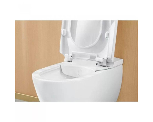 VilleroyBoch Viclean Унитаз-биде 38.5х59.5х36см., подвесной, в комплекте с сиденьем, покрытие CeramicPlus, цвет: альпийский белый. V0E100R1