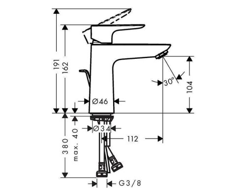 Hansgrohe Talis E Смеситель для раковины, на 1 отв, с донным клапаном, излив: 11.2см, цвет: шлифованная бронза. 71710140 Hansgrohe Talis E Смеситель для раковины, на 1 отв, с донным клапаном, излив: 11.2см, цвет: шлифованная бронза. 71710140