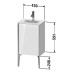 Duravit XViu Тумба подвесная 43x31x59.1см с раковиной, 1 дверца, (петли слева), ножки не вкл., цвет: белый глянцевый / края: чёрный матовый. 07334500411,  XV4068LB222,  XV971500000