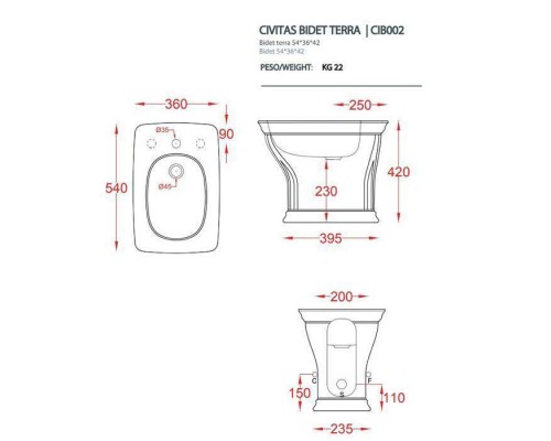 Artceram Civitas Биде напольное 36x54 cм, 1 отверстие, цвет: серый. CIB002 34 00 Artceram Civitas Биде напольное 36x54 cм, 1 отверстие, цвет: серый. CIB002 34 00