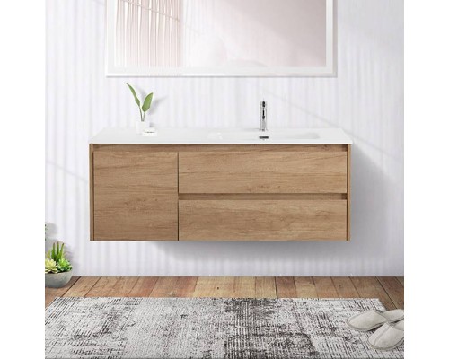 Тумба с раковиной BelBagno Kraft 120 R, 2 ящика, дверца, rovere nebrasca nature