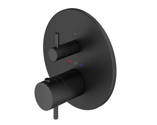 Plumberia Selection PSBOX Смеситель для душа, встраиваемый, термостатический, на 3 выхода, цвет: черный матовый. PSB1803NO Plumberia Selection PSBOX Смеситель для душа, встраиваемый, термостатический, на 3 выхода, цвет: черный матовый. PSB1803NO