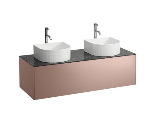 Laufen Sonar Тумба под раковину, 117.5х45.5х34см., 1 ящик, с отверстием слева и справа, цвет: медь и черный мрамор. 4.0542.4.034.141.1