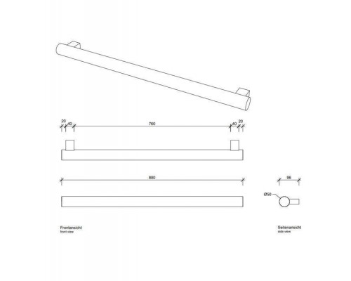 Decor Walther Tube HTE588 Полотенцедержатель 88см, подвесной, цвет: хром. 0541000