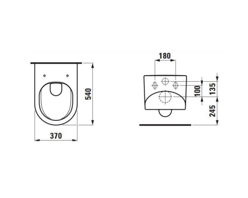 Laufen Sonar Унитаз подвесной 53х37х34см, безободковый, цвет: белый матовый. 8.2034.1.757.000.1 Laufen Sonar Унитаз подвесной 53х37х34см, безободковый, цвет: белый матовый. 8.2034.1.757.000.1