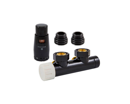 Узел подключения Schlosser DUO-PLEX Черный RAL 9005 Угловой, левый 602100102