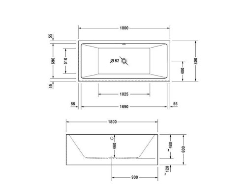 Duravit Vero Air Ванна 180x80см, встраиваемая, Ecke r, цвет: белый. 760416000AS0000