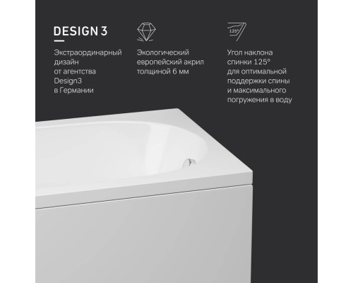 W72A-170-070W-A2 Ванна акриловая 170х70 см W72A-170-070W-A2 Ванна акриловая 170х70 см
