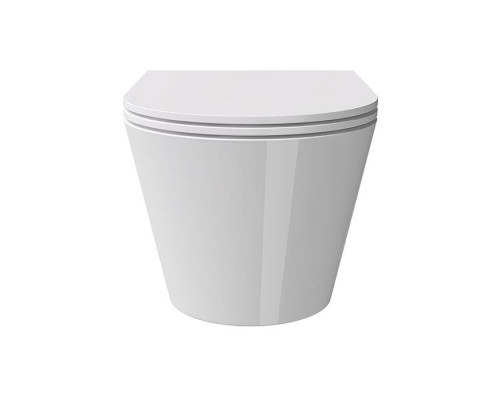 Alice Hide Round Унитаз 57х37см., подвесной, безободковый, с сиденьем и крышкой с микролифтом, с набором для крепления, цвет: белый глянцевый. 31170101SET