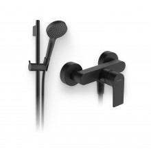 Душевой комплект Смеситель для душа Hansgrohe Rebris E 72650670 черный матовый + Гарнитур Vernis Blend 26422670 матовый черный
