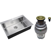 Комплект Мойка Zorg Inox R 7551 + Измельчитель ZR-75 D BRONZE