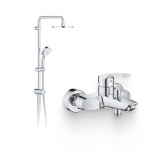 Душевой комплект Смеситель Grohe Eurosmart 33300003 + Стойка New Tempesta Cosmopolitan 27394002