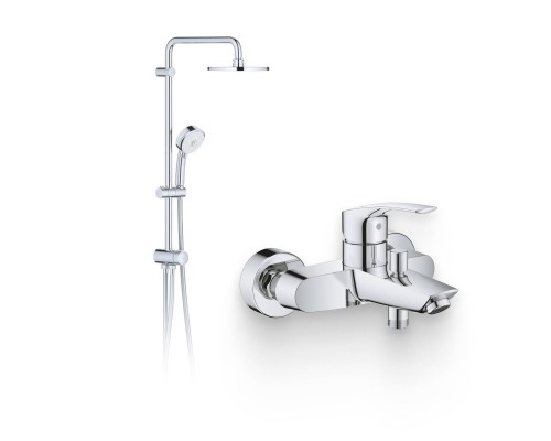 Душевой комплект Смеситель Grohe Eurosmart 33300003 + Стойка New Tempesta Cosmopolitan 27394002 Душевой комплект Смеситель Grohe Eurosmart 33300003 + Стойка New Tempesta Cosmopolitan 27394002