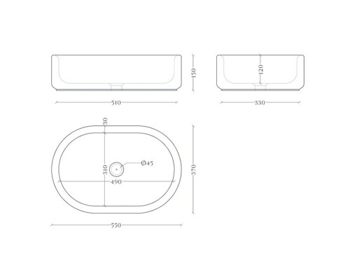 Artceram Wonder Раковина накладная 55х37см., без отв., покр SANIGLAZE, цвет: белый . WNL001 01 34