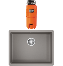 Комплект Мойка кухонная Omoikiri Kata 54-U-GR leningrad grey + Измельчитель Nagare slim 900