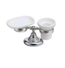 CA 772.51 CHROME Настольная мыльница и стакан, керамические CA77251