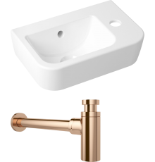 Комплект Рукомойник Lavinia Boho One 33310001R + Сифон Wellsee Drainage System 182107000 розовое золото