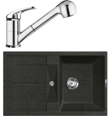 Комплект Мойка кухонная Lava L6.BAS basalt + Смеситель SG03 CR chrome
