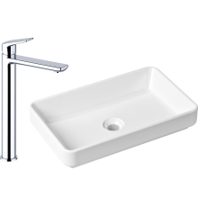 Комплект Раковина Lavinia Boho Bathroom Sink Slim 33311004 + Смеситель Wellsee ICON! for life 182306000 хром