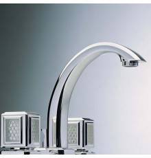 THG Metropolis cristal clair Смеситель для раковины, 3 отв., цвет: хром/прозрачный хрусталь. A2A-A02-151