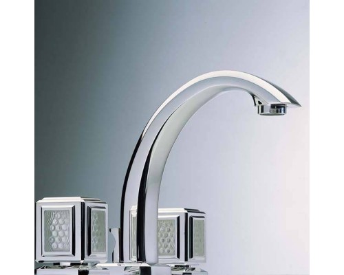 THG Metropolis cristal clair Смеситель для раковины, 3 отв., цвет: хром/прозрачный хрусталь. A2A-A02-151