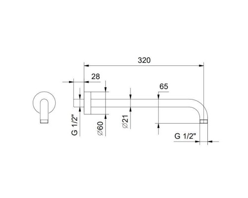 Fantini Fontane Bianche Держатель верхнего душа 450 мм., настенный, цвет: Matt Gun Metal PVD. 47 P5 8028