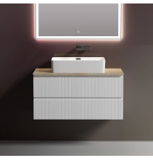 Тумба с раковиной Sancos Snob T 100 см, bianco, столешница бежевая, раковина CN5025