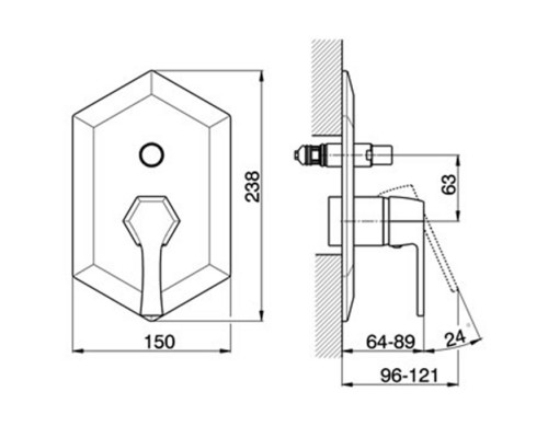 CISAL Cherie Встраиваемый однорычажный смеситель для ванны/душа, цвет: хром. CE00210021,  ZA00421004 Акция