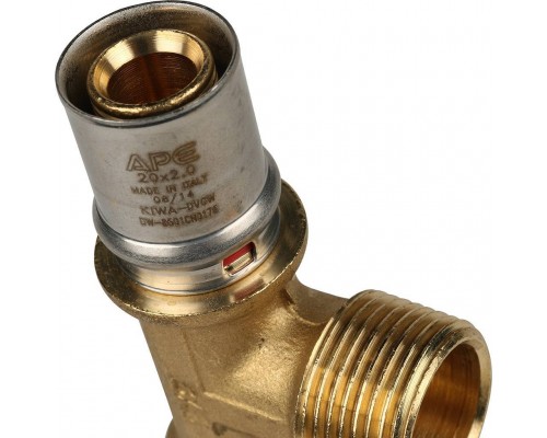 Тройник-переходник STOUT с наружной резьбой 20х3/4 х20 для металлопластиковых труб прессовой (SFP-0008-203420)