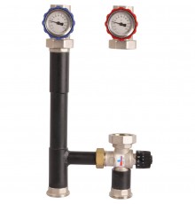 Насосная группа ROMMER RDG-0002 с термостатическим смесительным клапаном (35-60С) 1 без насоса (RDG-0002-002503)