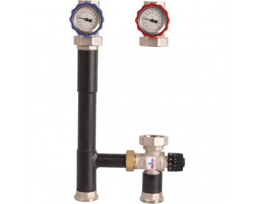 Насосная группа ROMMER RDG-0002 с термостатическим смесительным клапаном (35-60С) 1 без насоса (RDG-0002-002503)