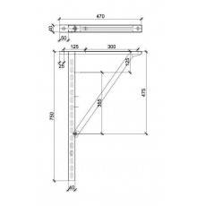 Стеновая консоль JEREMIAS тип 3 III L=750mm с подпоркой DW393 (DW393)