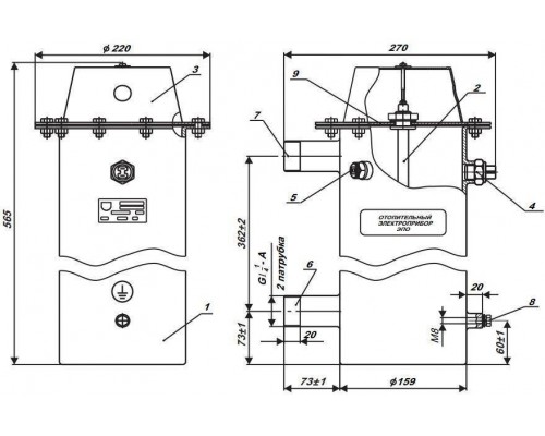 *11030 ЭВАН ЭПО-7,5 380 Котел электрический класс  Стандарт-Эконом с пультом управления в комплекте, положить при отгрузке (комплект 14031+15340) (11030)
