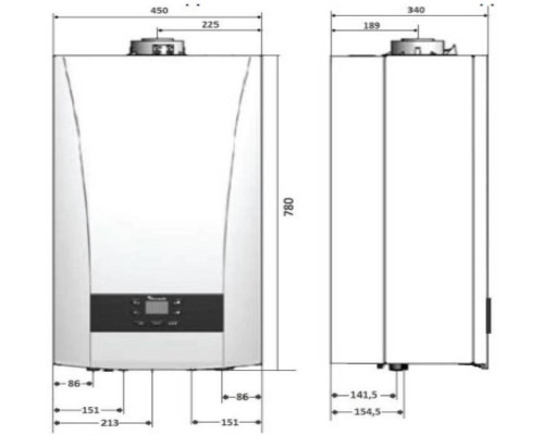 Газовый настенный котел Baxi ECO Nova ECO Nova 31F двухконтурный турбированный (100022347)