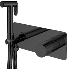 Гигиенический душ Boheme Stick 127-BB со смесителем, С ВНУТРЕННЕЙ ЧАСТЬЮ, diamond matt black
