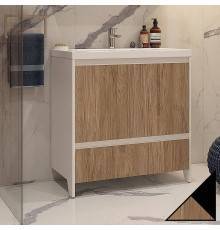 Тумба под раковину Velvex Klaufs 80.2D.1Y черная, шатанэ, напольная