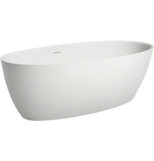Ванна из искусственного камня Salini Alda S-Sense 160x80 см, отдельностоящая, овальная, со сливом-переливом, с донным клапаном