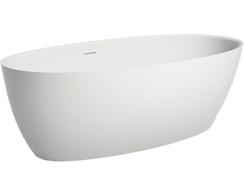 Ванна из искусственного камня Salini Alda S-Sense 160x80 см, отдельностоящая, овальная, со сливом-переливом, с донным клапаном