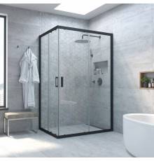 Душевой уголок Vegas Glass ZA-F Novo 90*80 02М 01 профиль черный матовый, стекло прозрачное