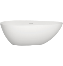 Ванна из искусственного камня Salini Paola In S-Sense 160x75 см, отдельностоящая, овальная, со сливом-переливом, с донным клапаном