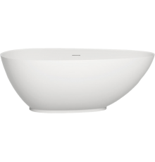 Ванна из искусственного камня Salini Paola S-Sense 160x75 см, отдельностоящая, овальная, со сливом-переливом, с донным клапаном